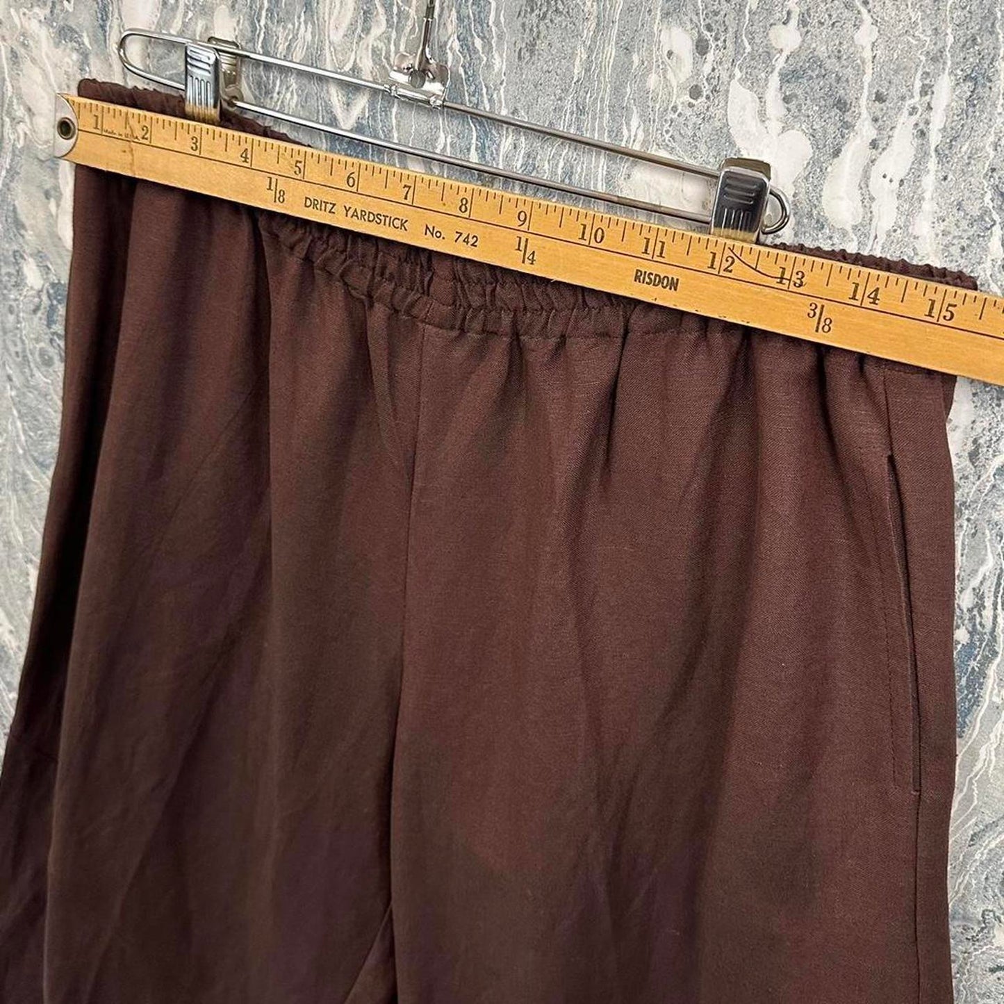 boho dark brown wideleg pants (L)