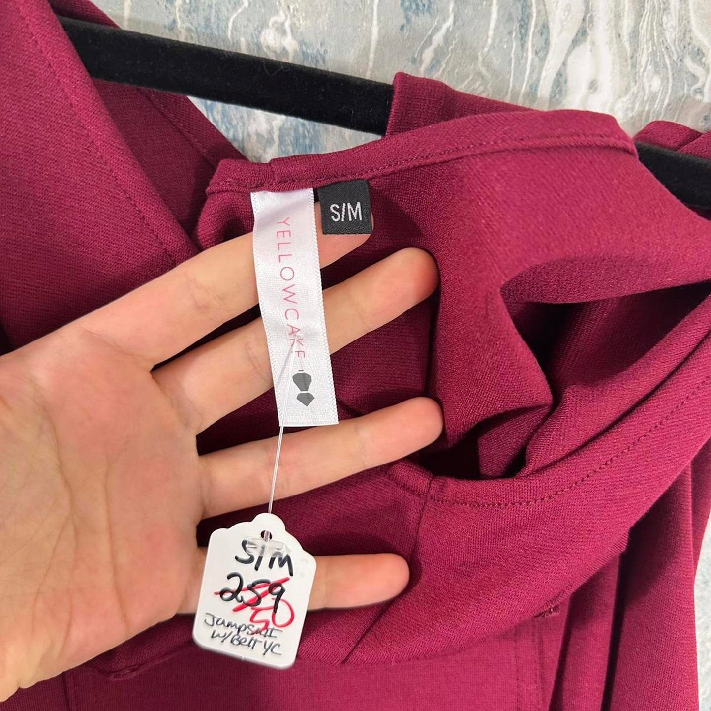 Casual Maroon Sleeveless Jumpsuit (S/M)