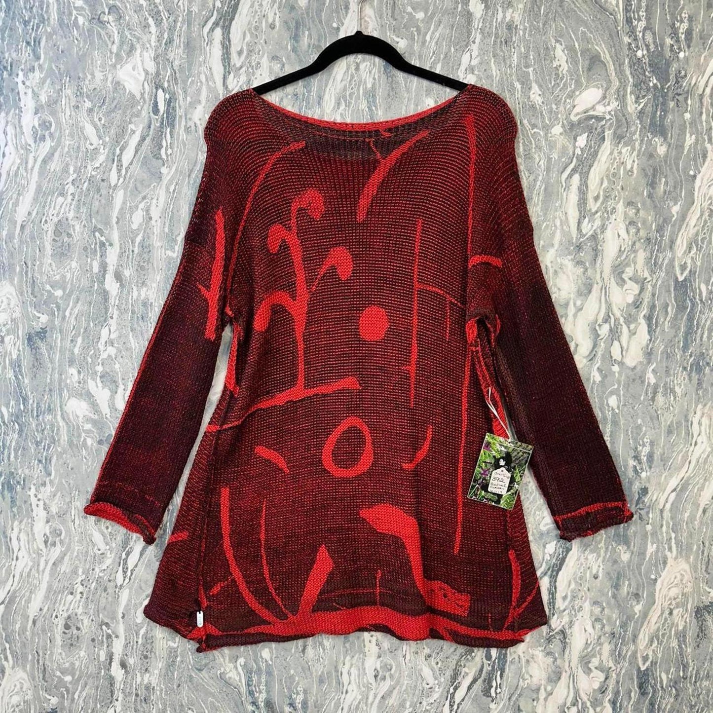Red Abstract Sweater (One Size)