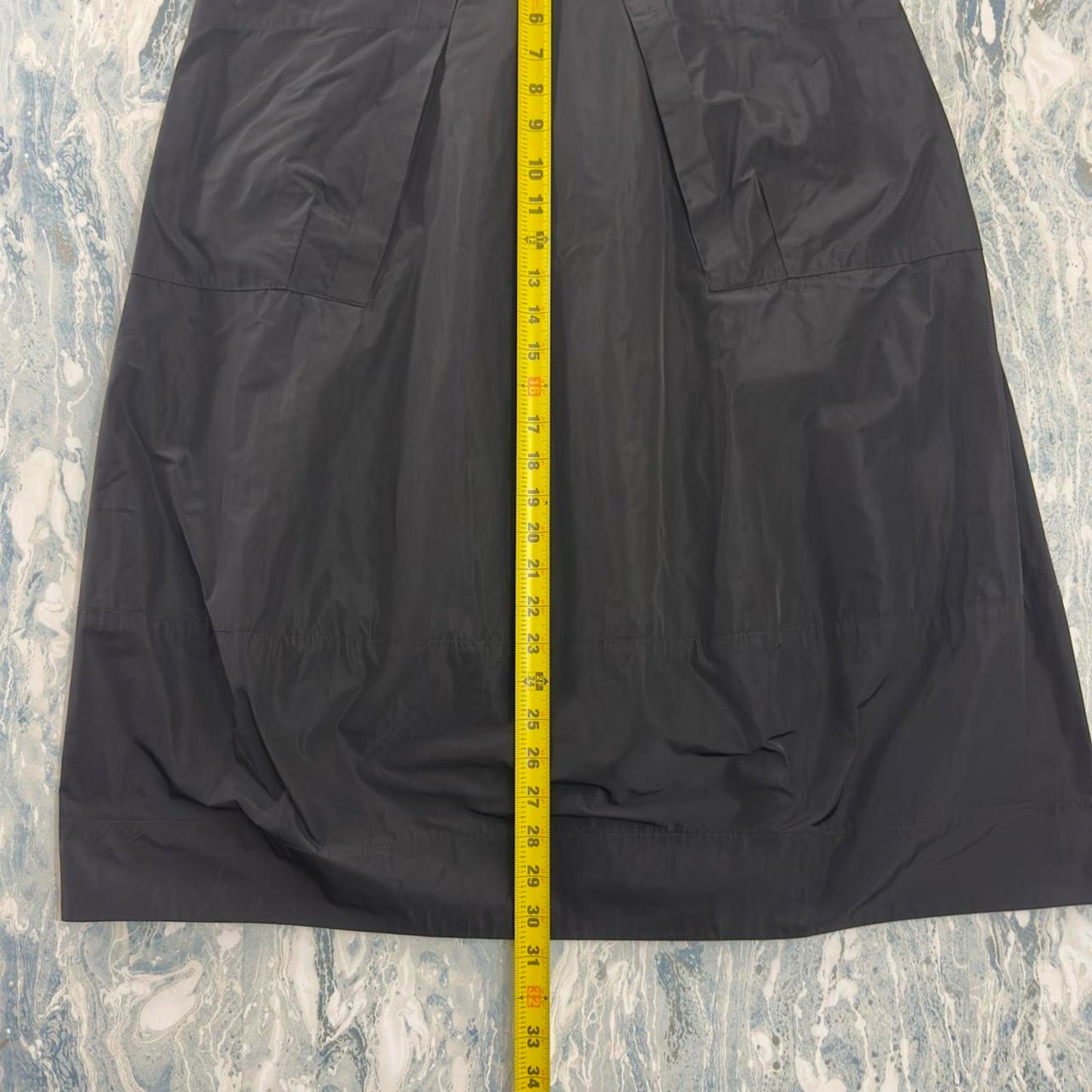 Vintage Styled Boho Black Balloon Midi Skirt (M)