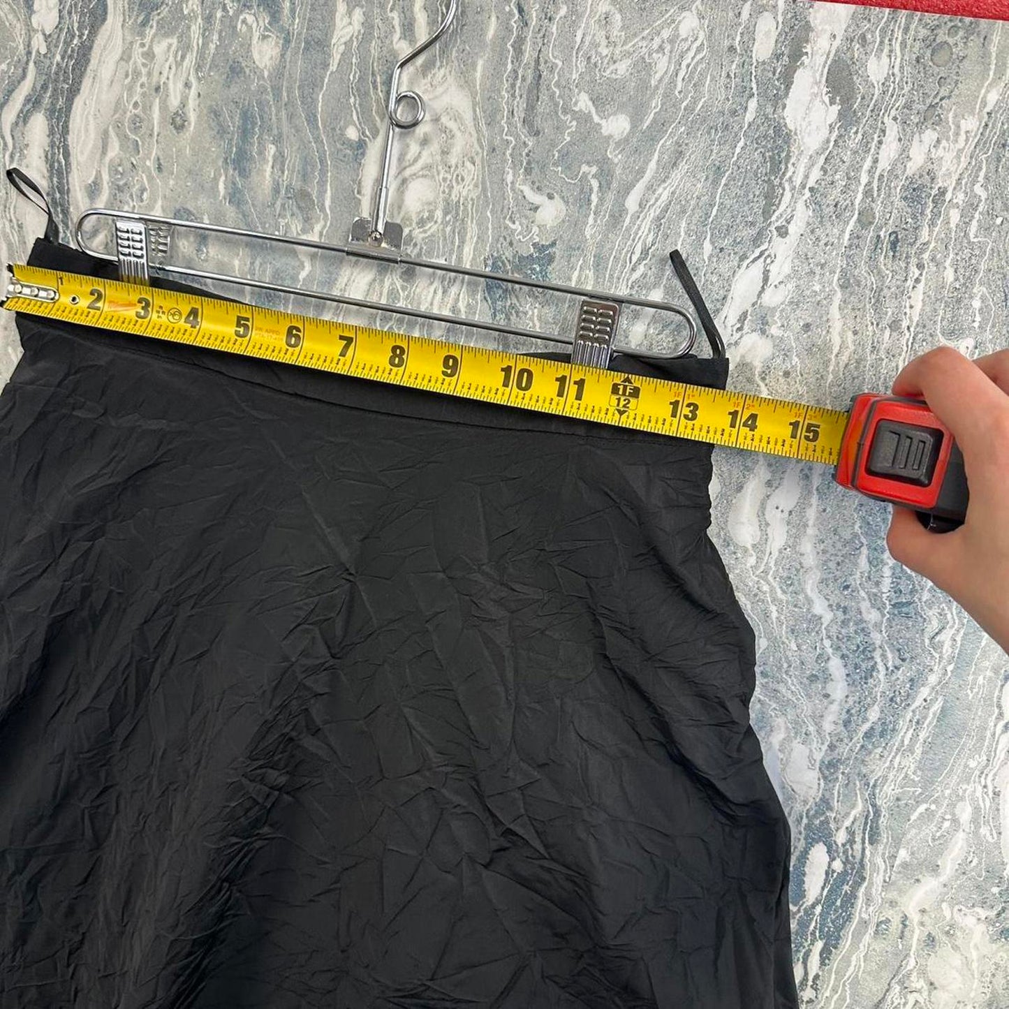 GERSHON BRAM Minimalist Black A-Line Designer Maxiskirt (S)