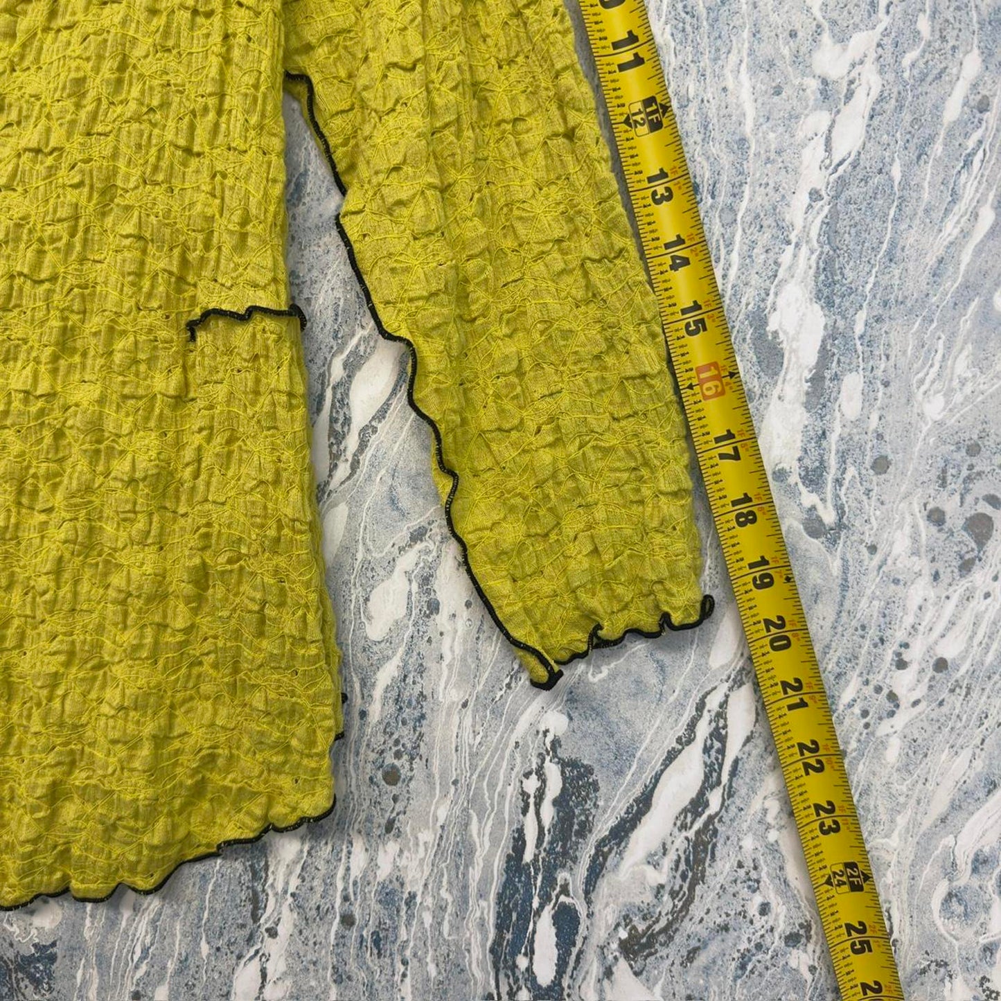 Designer Yellow Textured Button Cardigan (S)