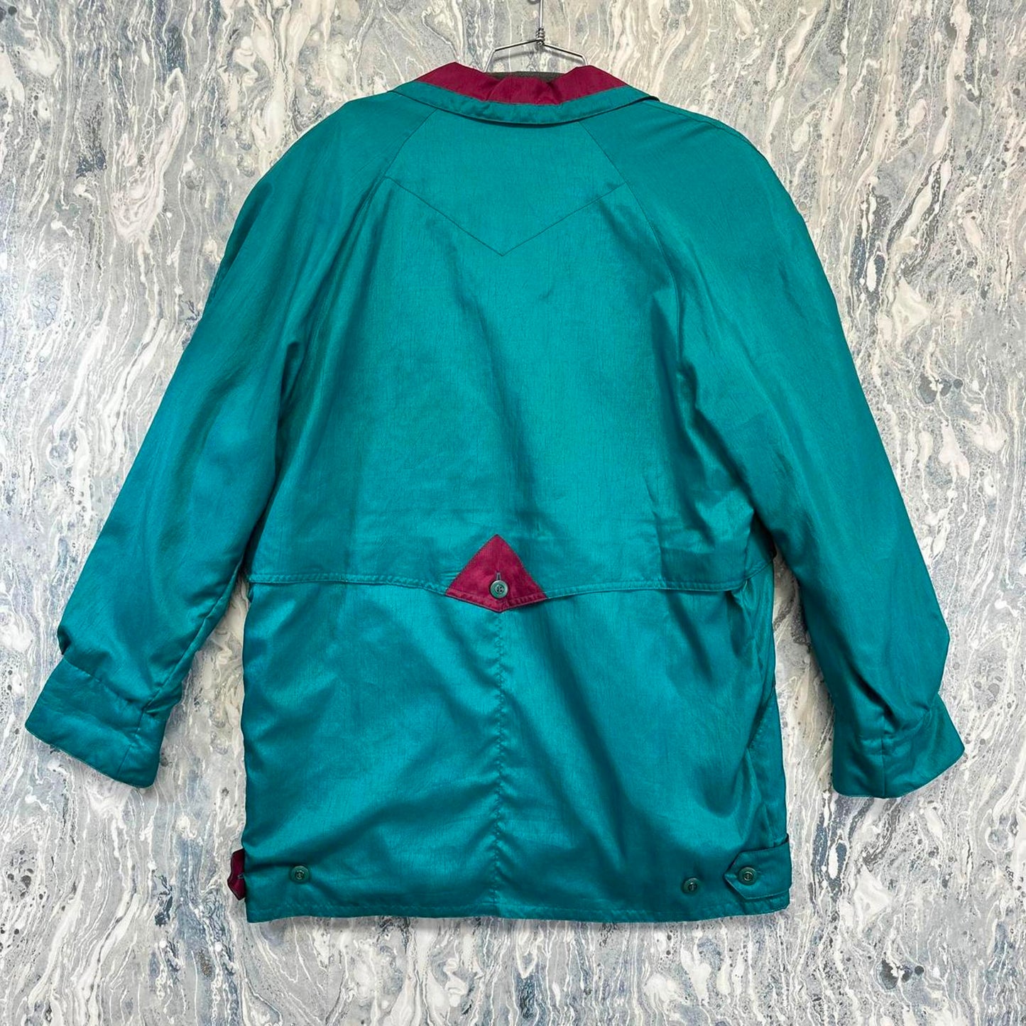 Vintage Teal and Burgundy Windbreaker Jacket (M)