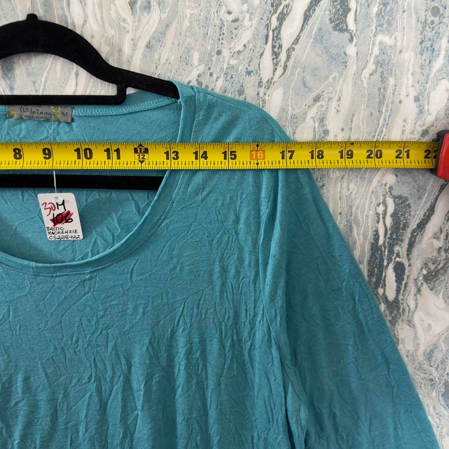 Casual Teal 3/4 Sleeve Top (M)