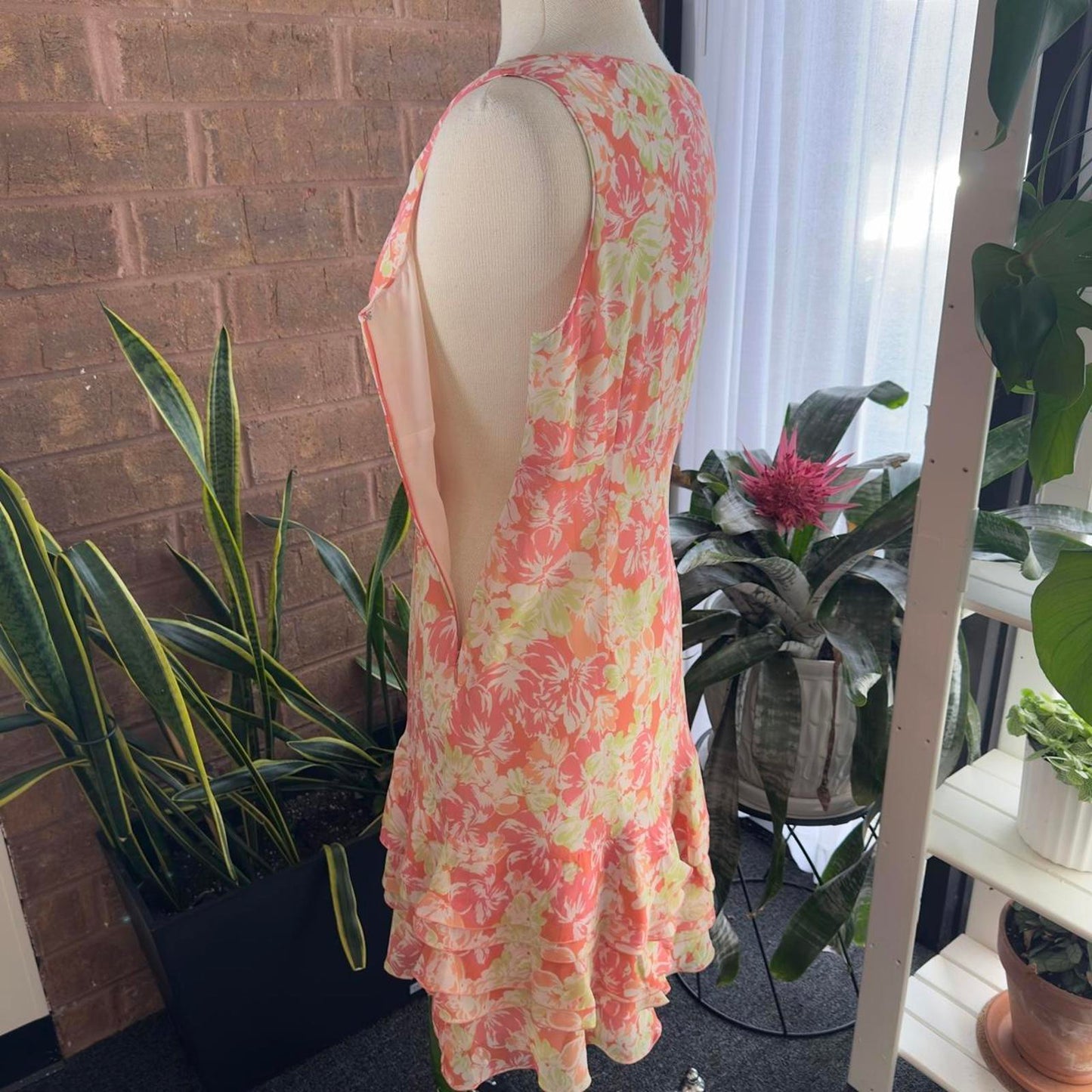 Vintage y2k pink floral midi dress (8)