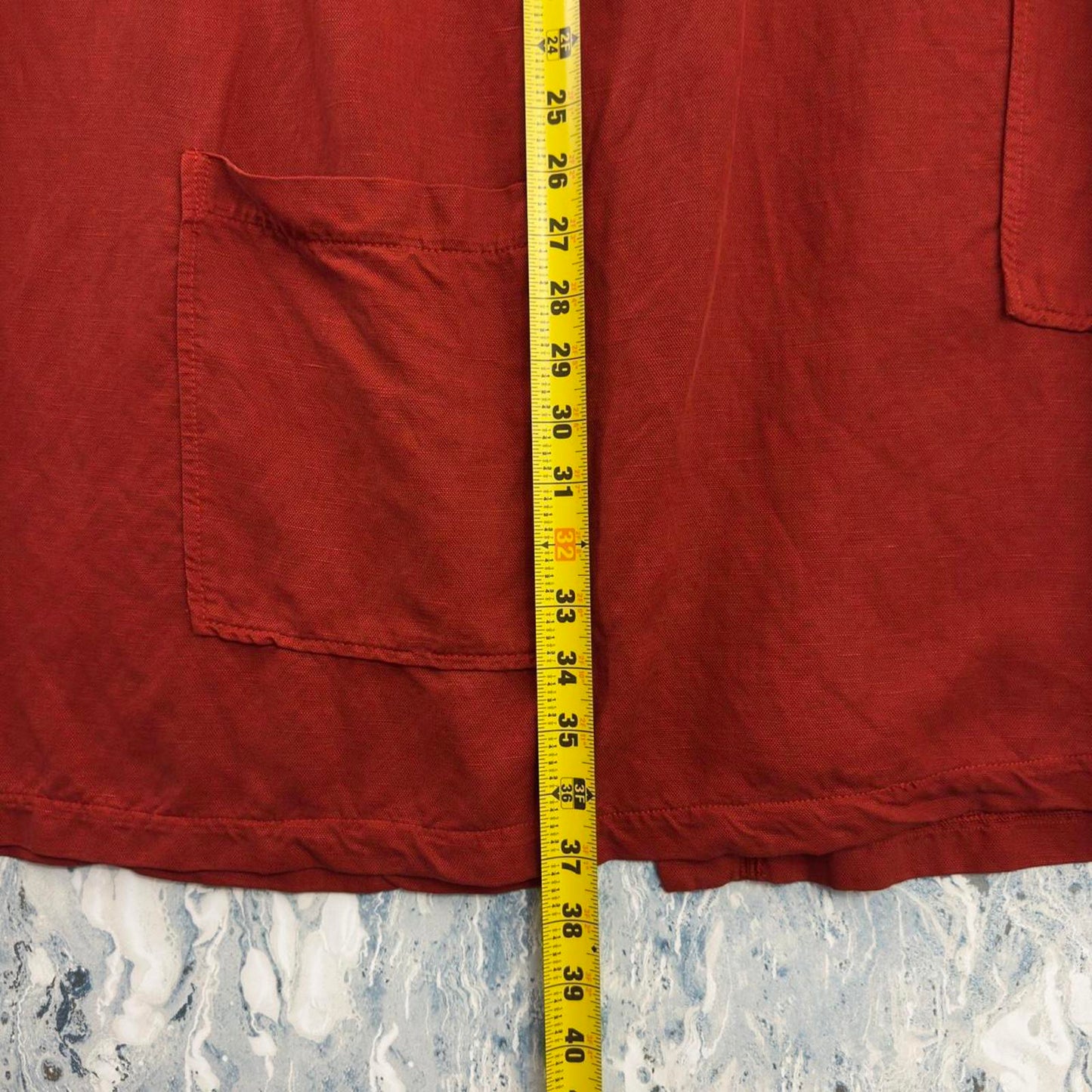 Designer Bodil Rust Red Pocket Maxi Skirt (XL)