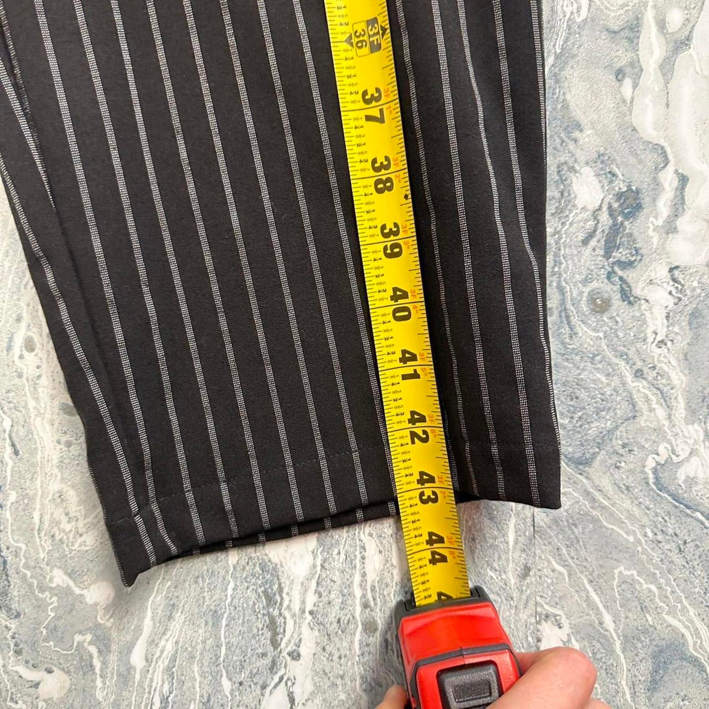 Minimalist black & white pin striped boho pants (XL)