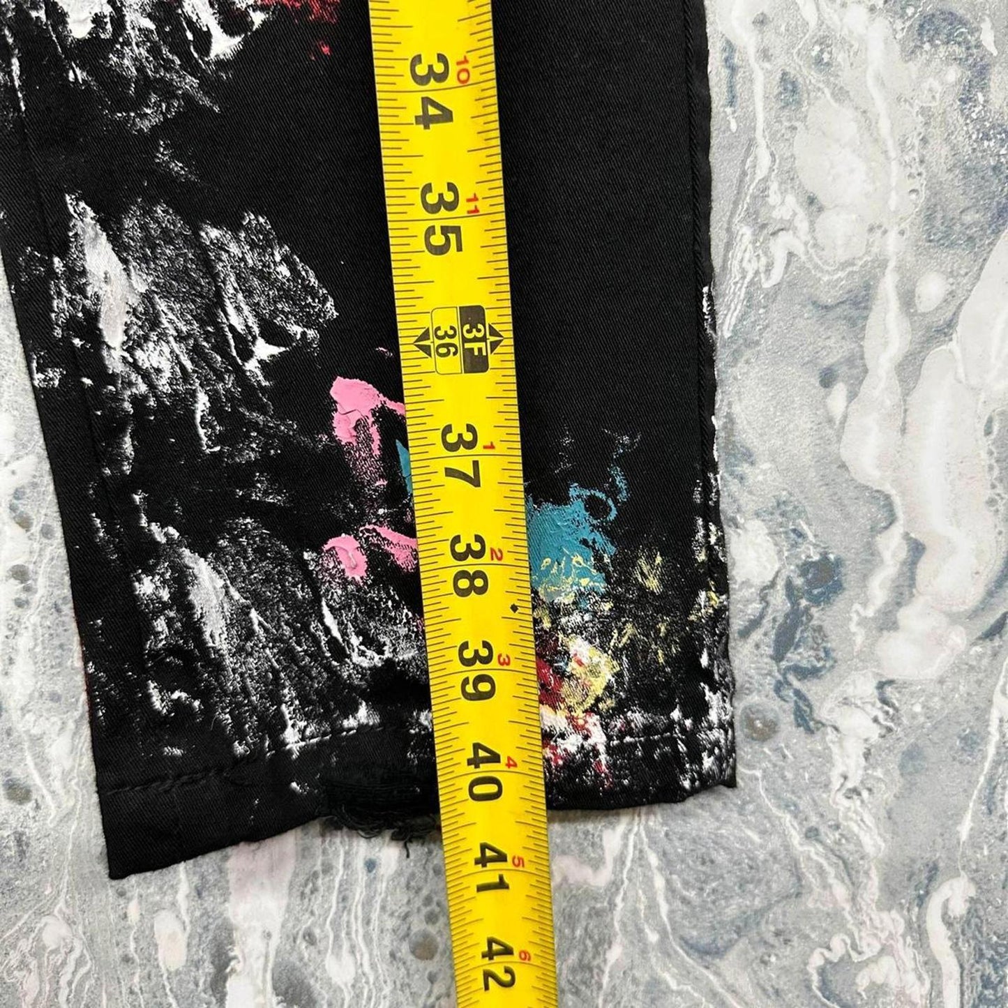 FWRD BNWT Slim Fit Black Paint Splatter Pants (30)
