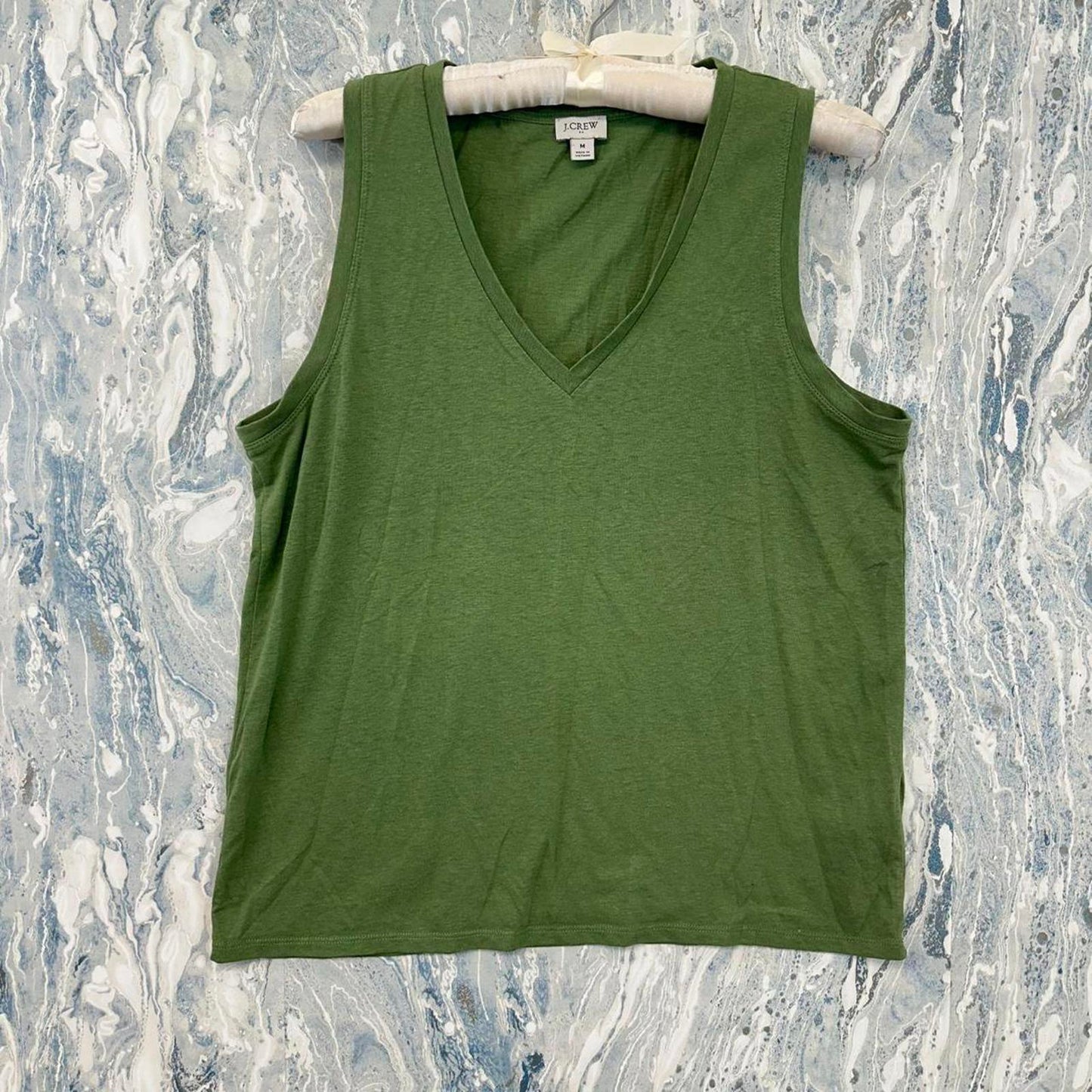 JCrew Minimalist Green V Neck Tank Top (M)