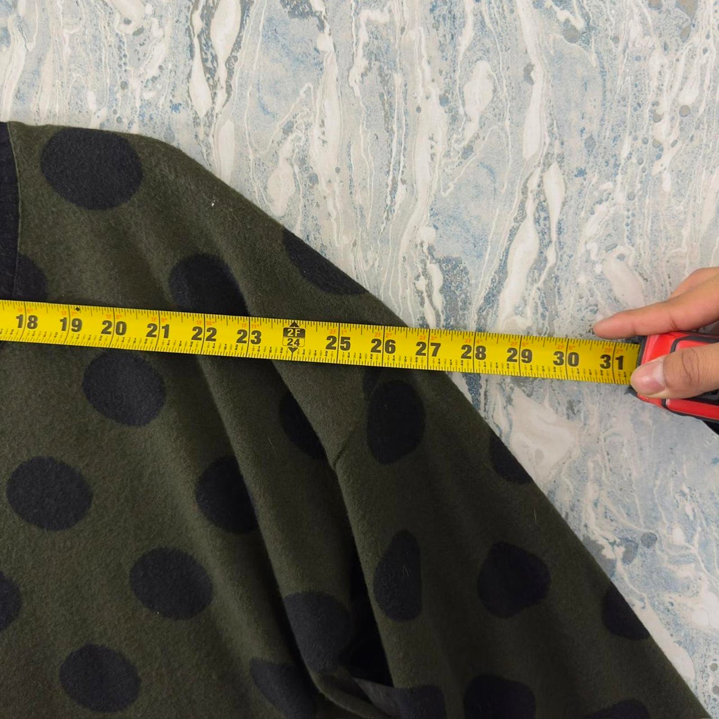 Designer Whimsygoth Dark Green & Black Polka Dot Smock Dress (M)