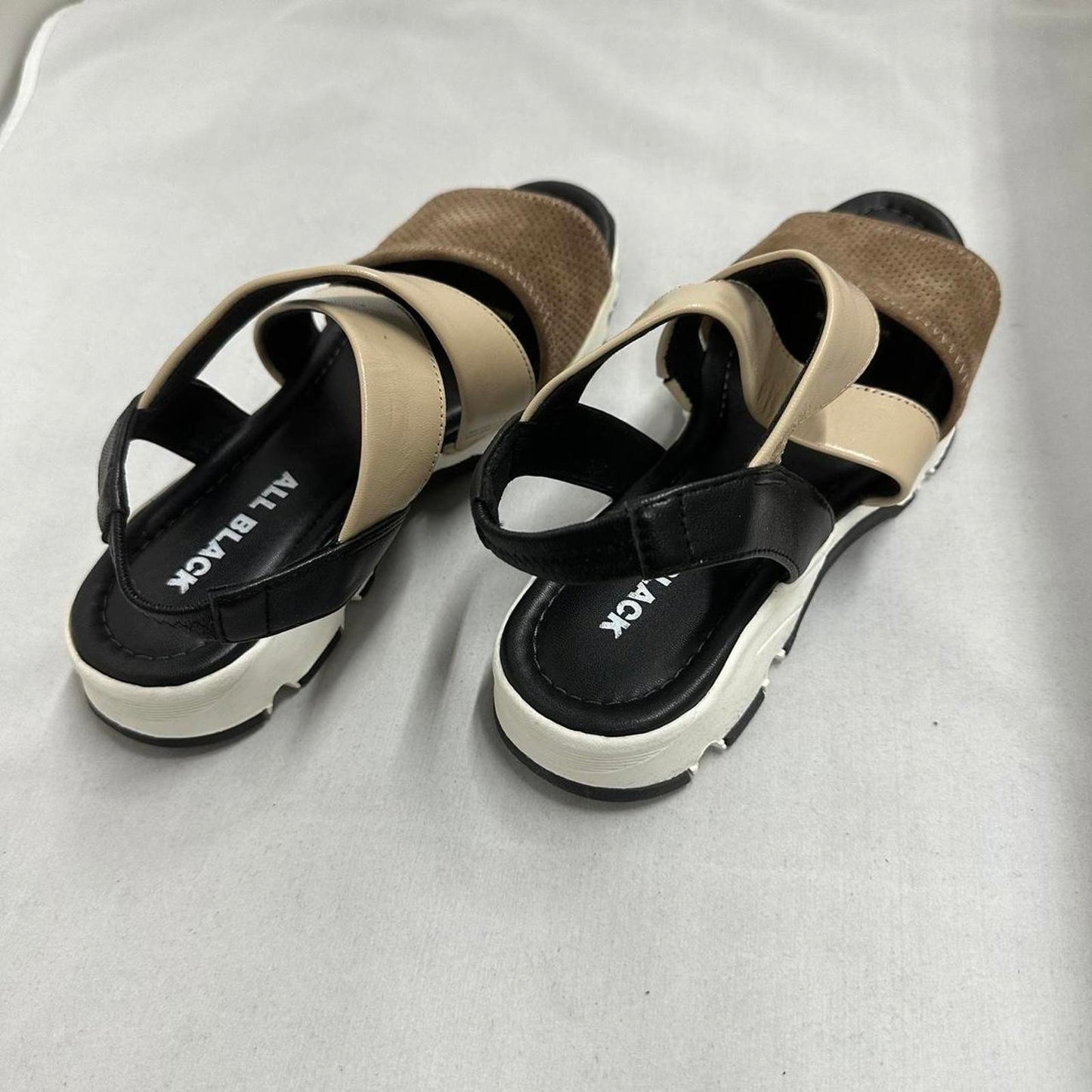 Designer Cross Strap Brown Sandals (37)