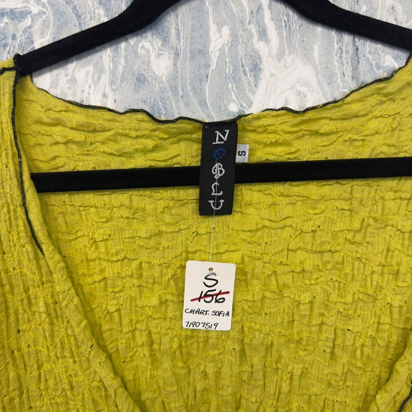 Designer Yellow Textured Button Cardigan (S)