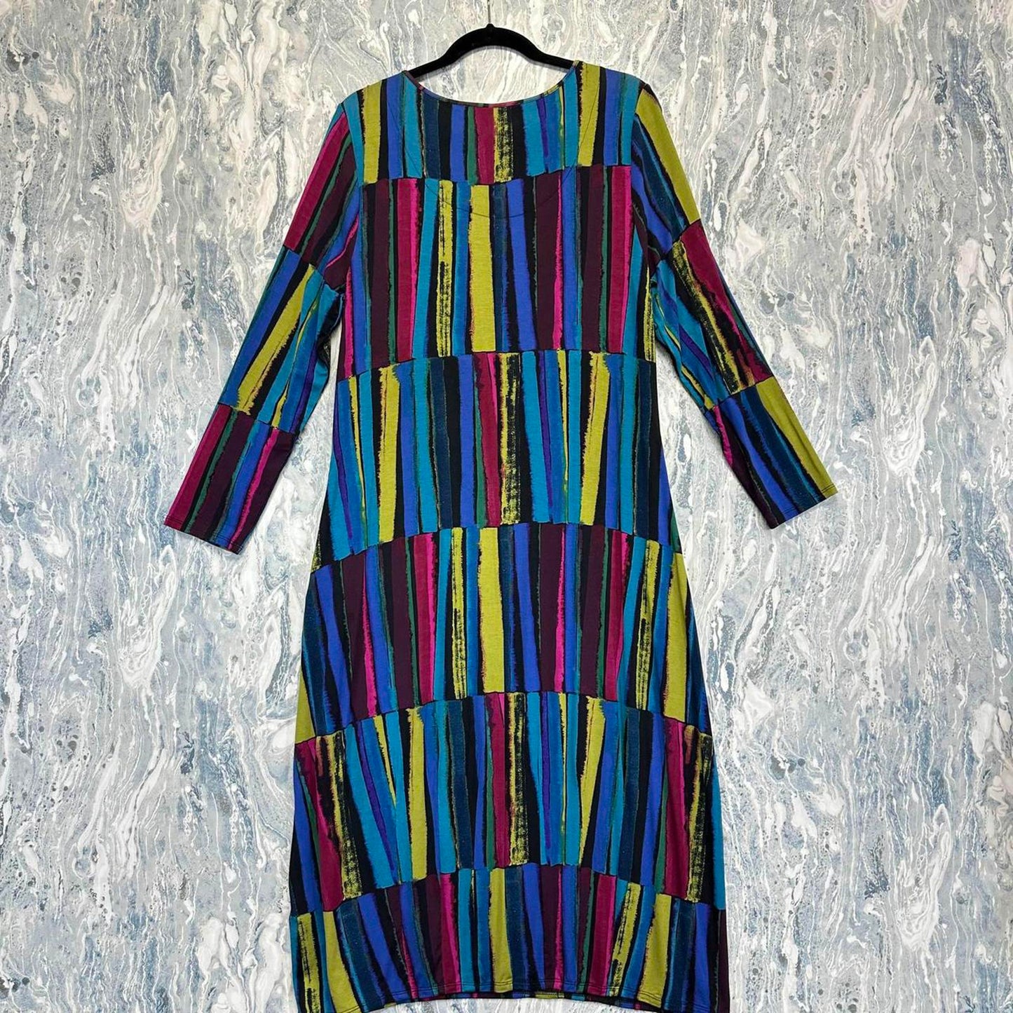 Multicolor Striped Long Sleeve Dress (M)