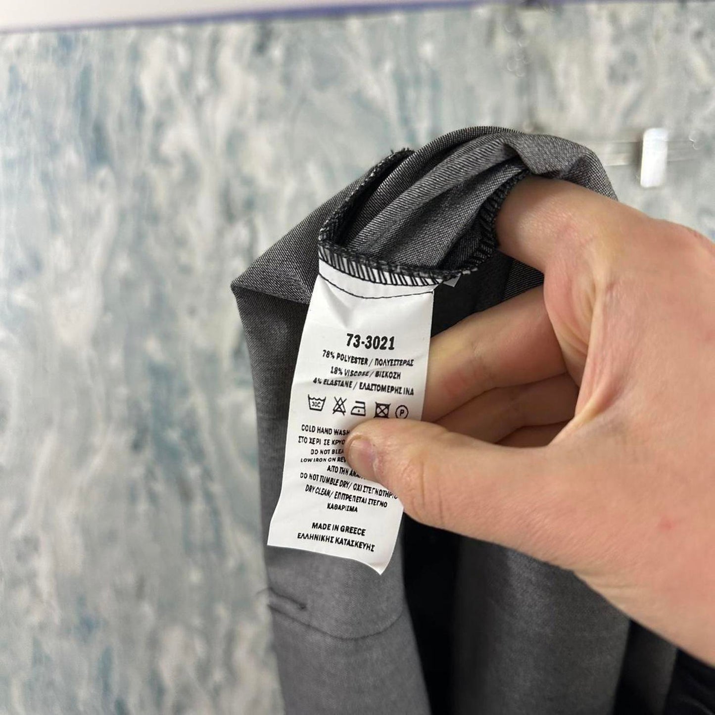 Designer Lux Preppy Dark Grey Pleated Pants (L)