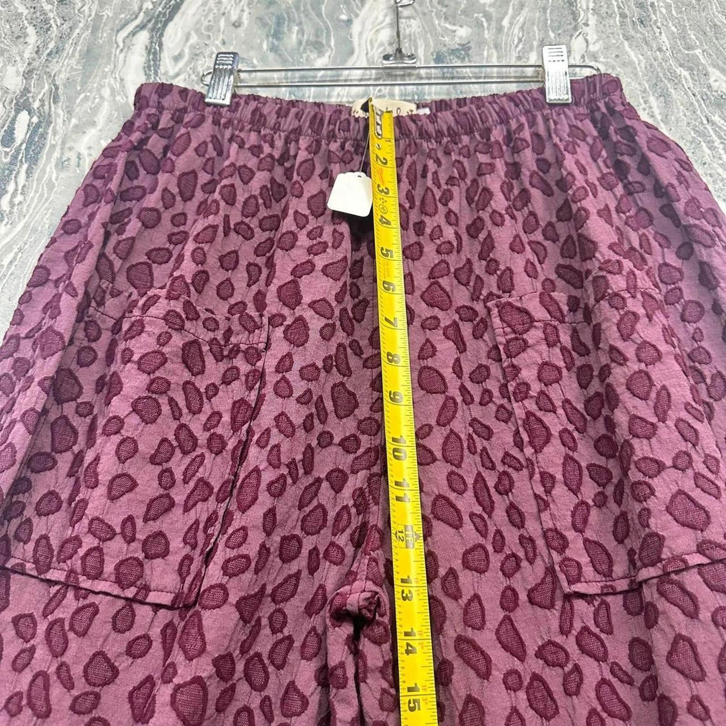 Leopard Print Wine Purple Lounge Pants (L)