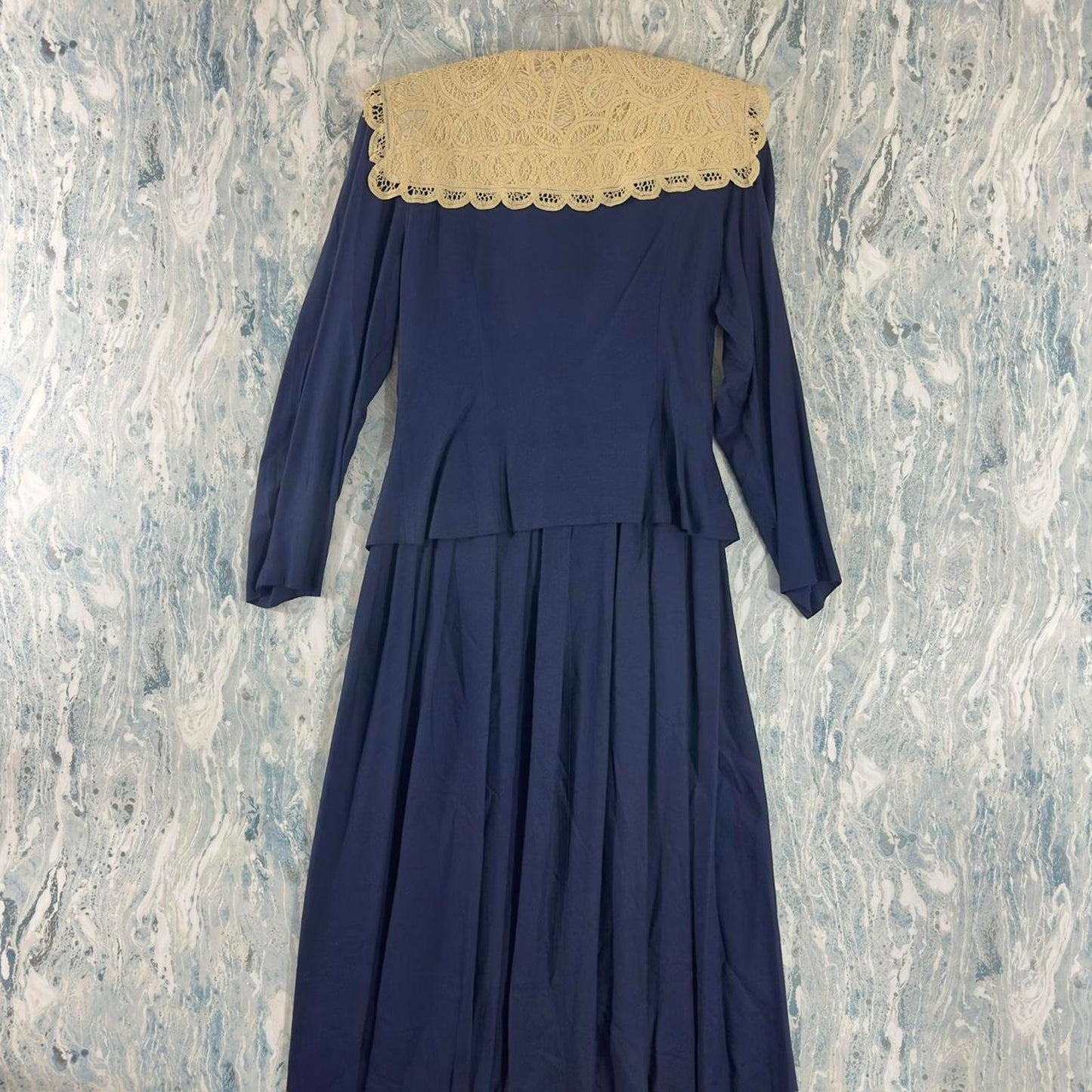 vintage milkmaid navy blue embroidered maxidress (12)