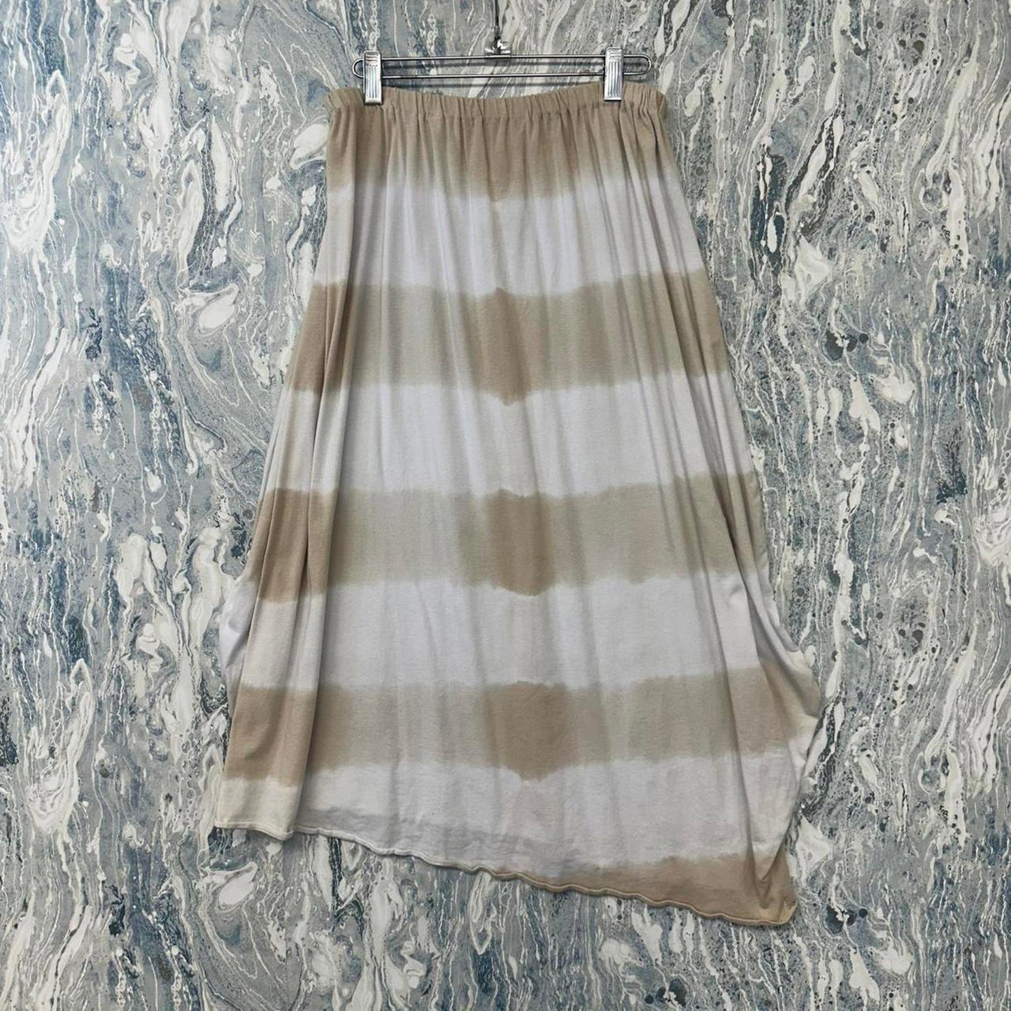 KL Playwear Casual Tan & White Maxi Skirt (One Size)