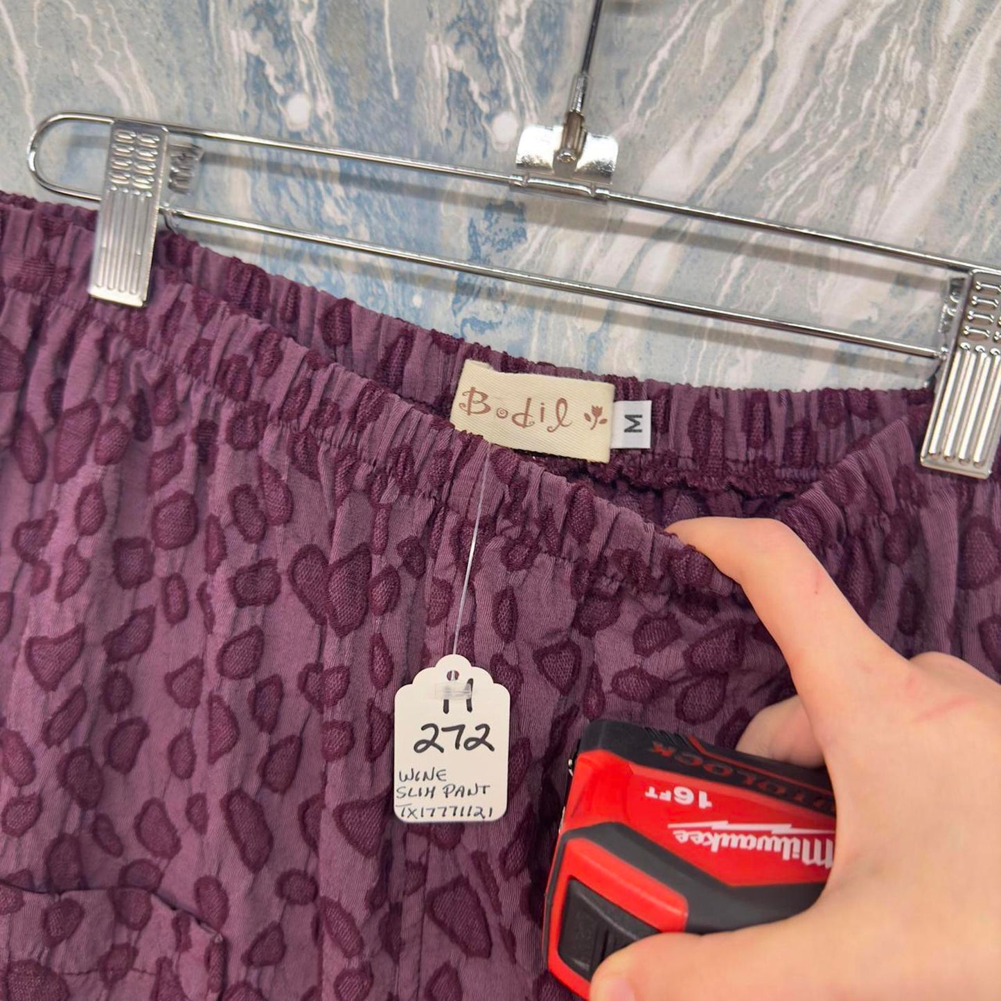 Leopard Print Burgundy Pants (M)