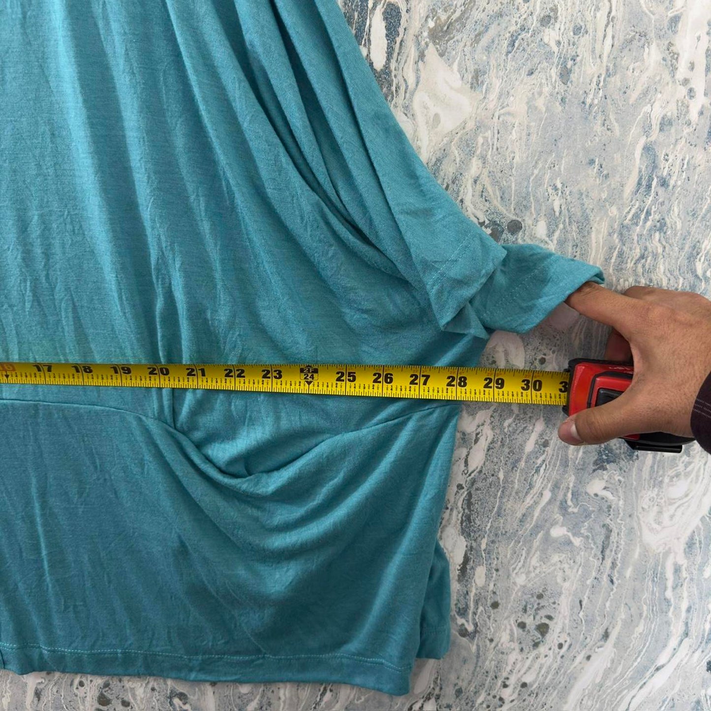 Boho Teal Oversized Tunic Top (L)