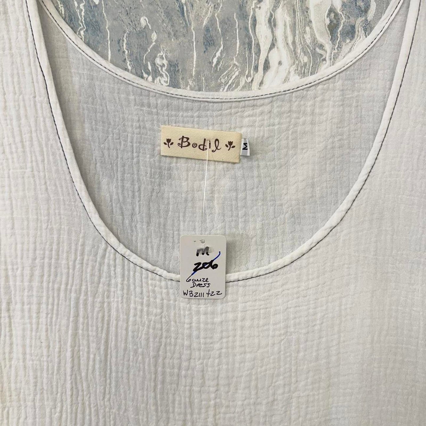 Bodil Boho White Sleeveless Maxi Dress (M)