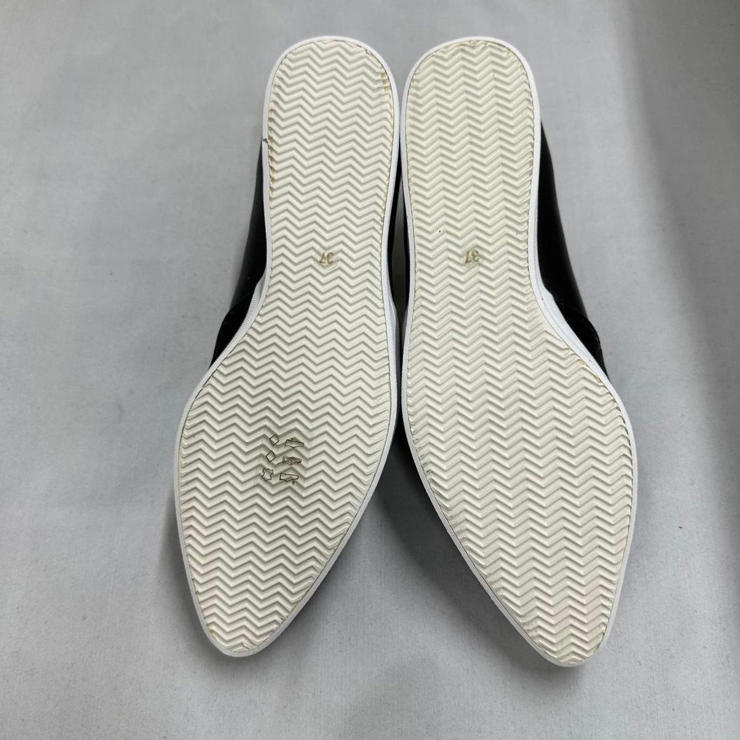 Sleek Black Textured Slip-On Shoes (37)