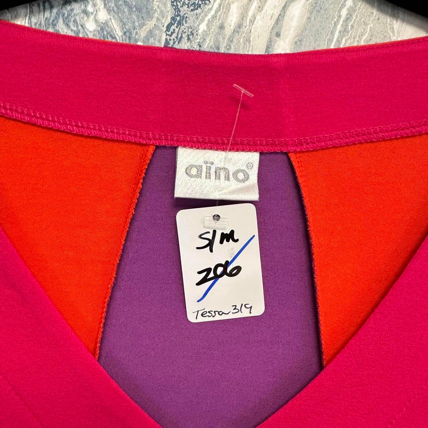 Color Block V-Neck Oversized Blouse (S/M)