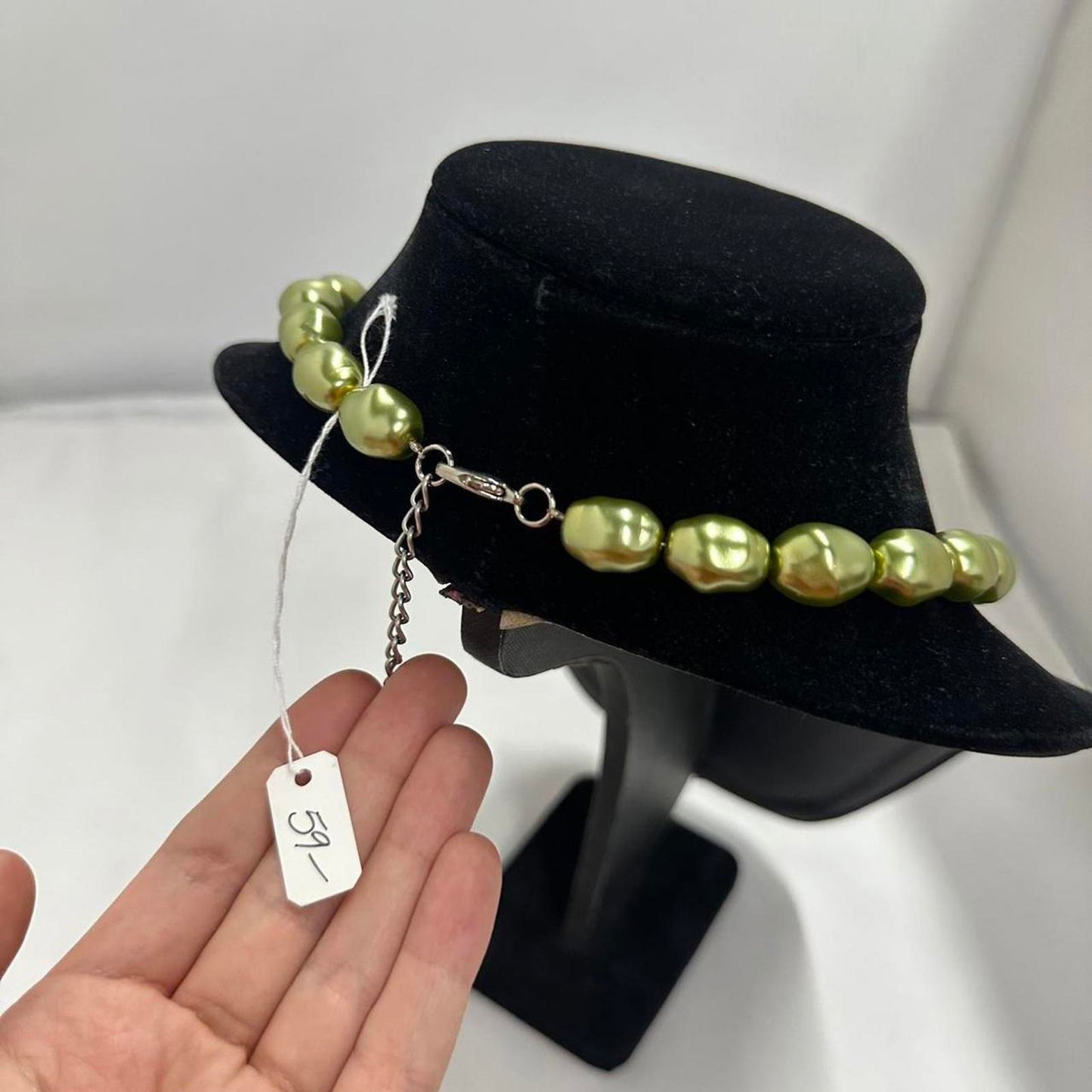 Vintage Authentic Green Pearl Necklace