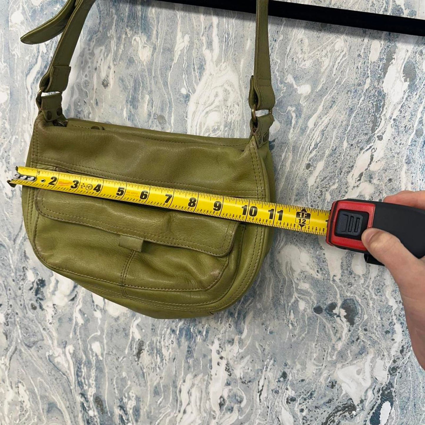 Fossil Leather Olive Green Shoulder Bag