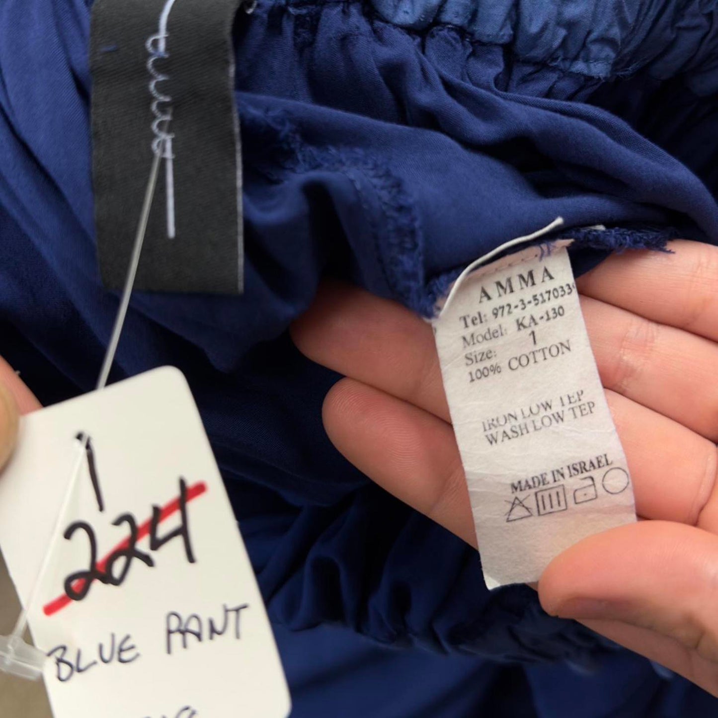 Minimalism Designer Wide-Leg Navy Pleated Pants (M)