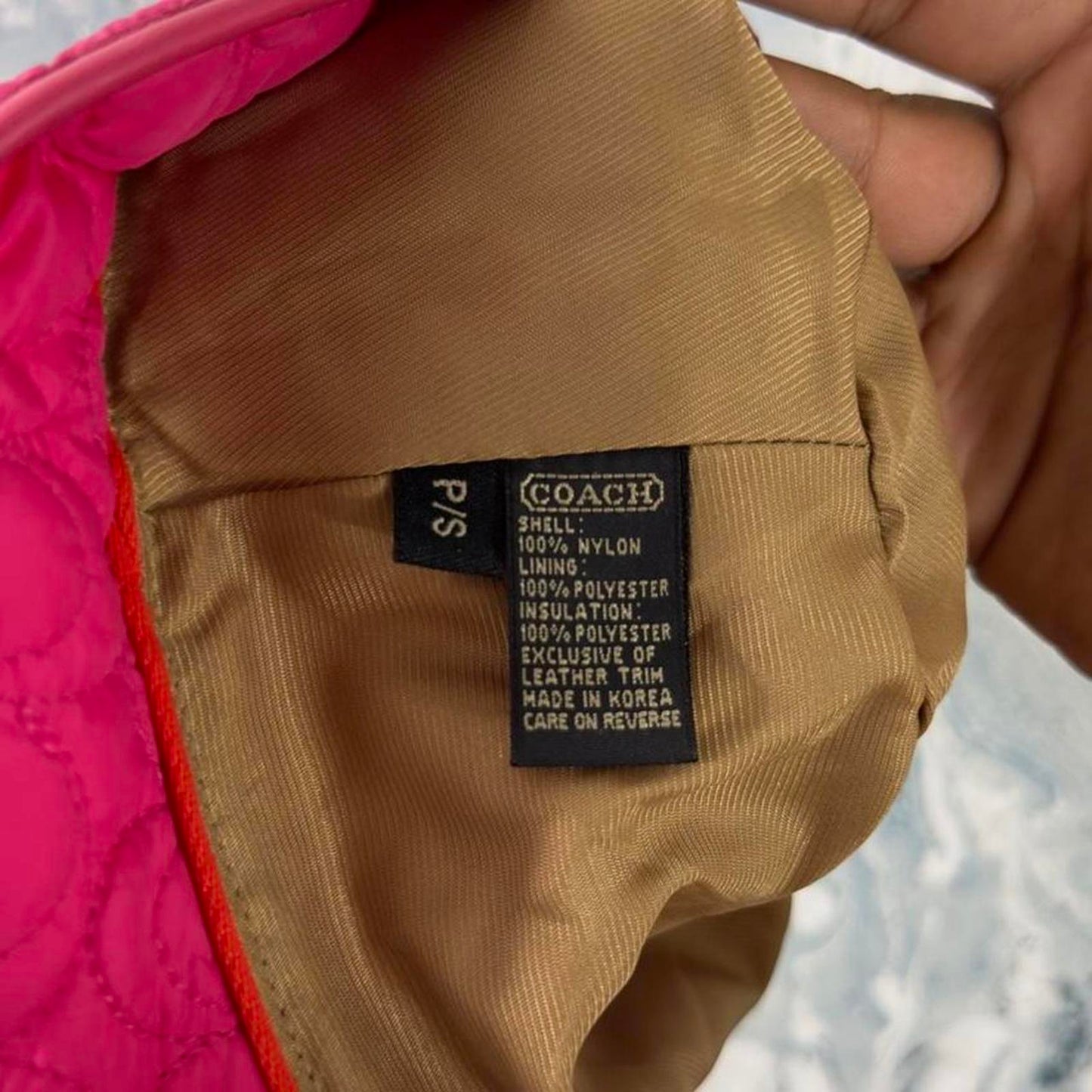 Coach Pink Quilted Bucket Hat