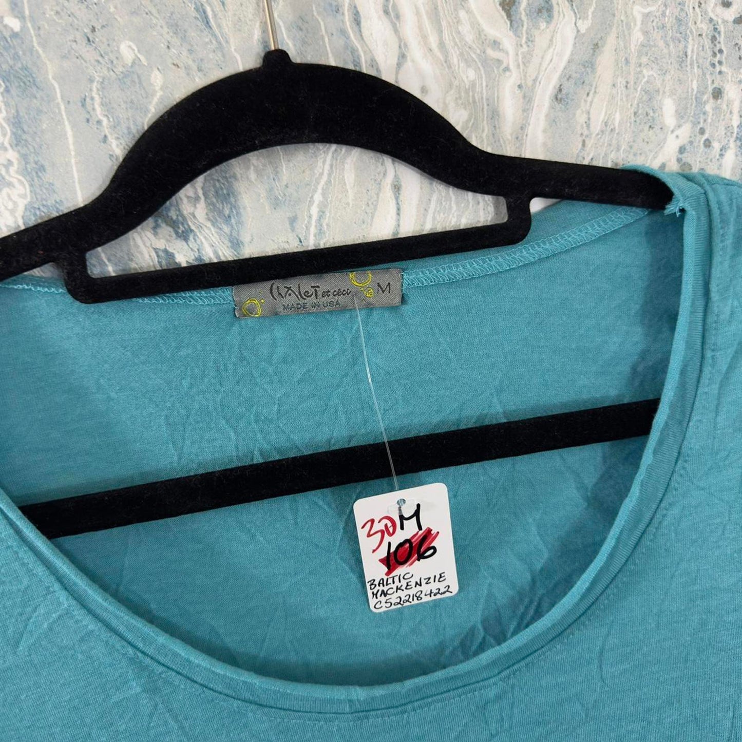 Casual Teal 3/4 Sleeve Top (M)