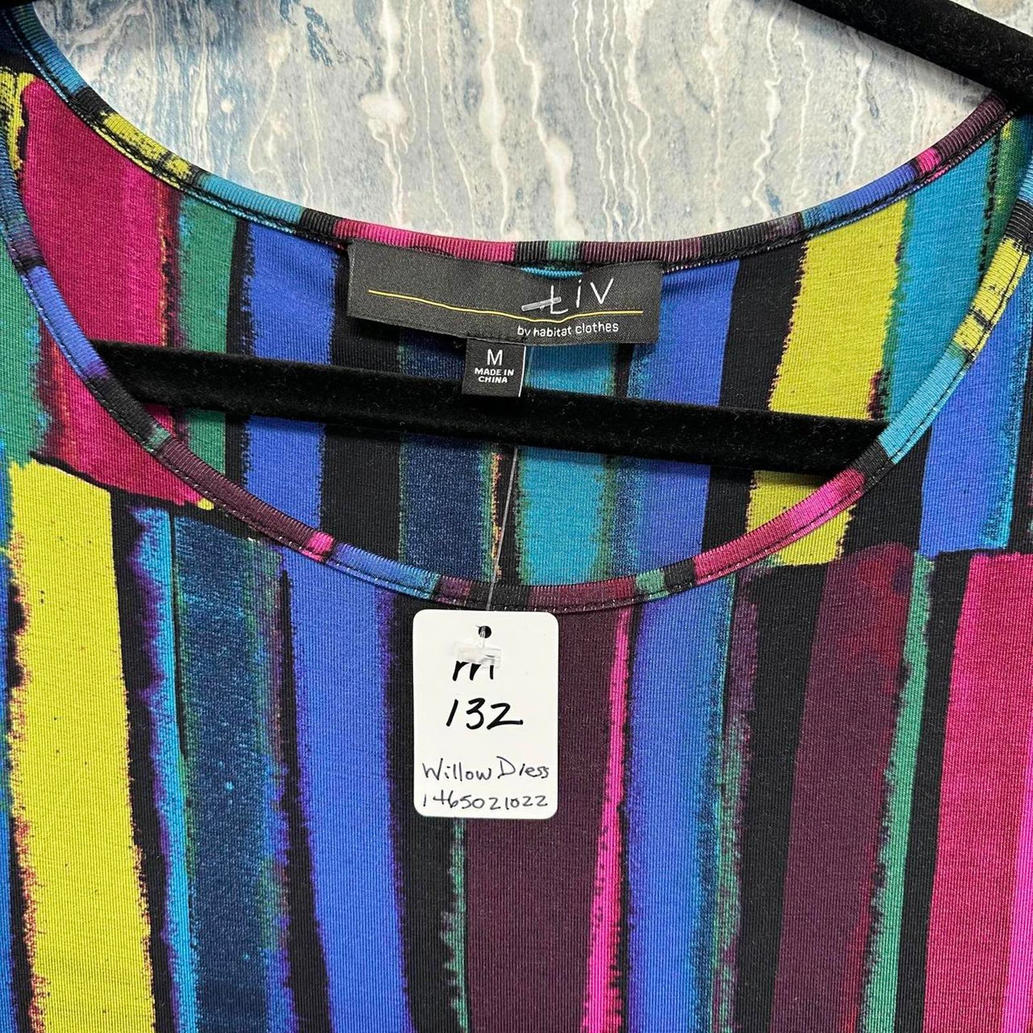 Multicolor Striped Long Sleeve Dress (M)