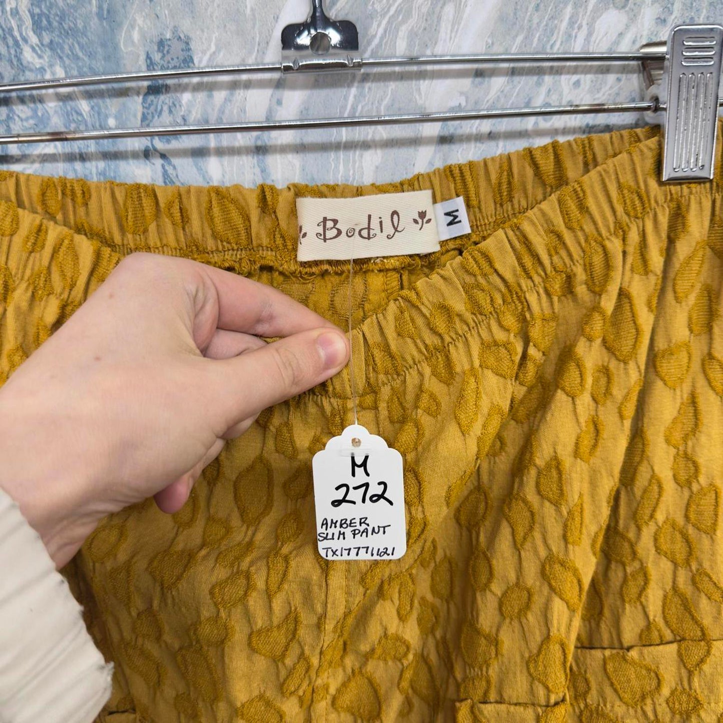 Mustard Yellow Leopard Print Pants (M)