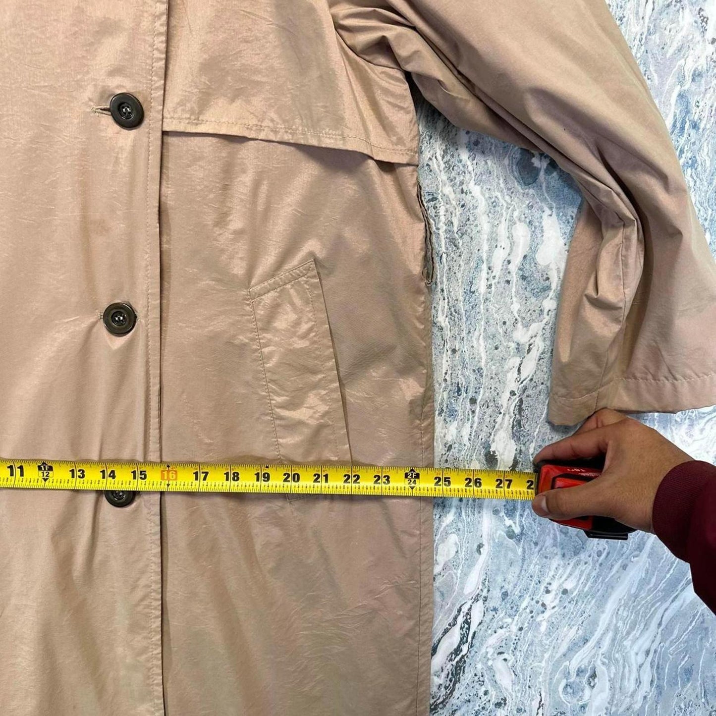 Vintage Academia London Fog Tan Double-Breasted Trench Coat (XL)