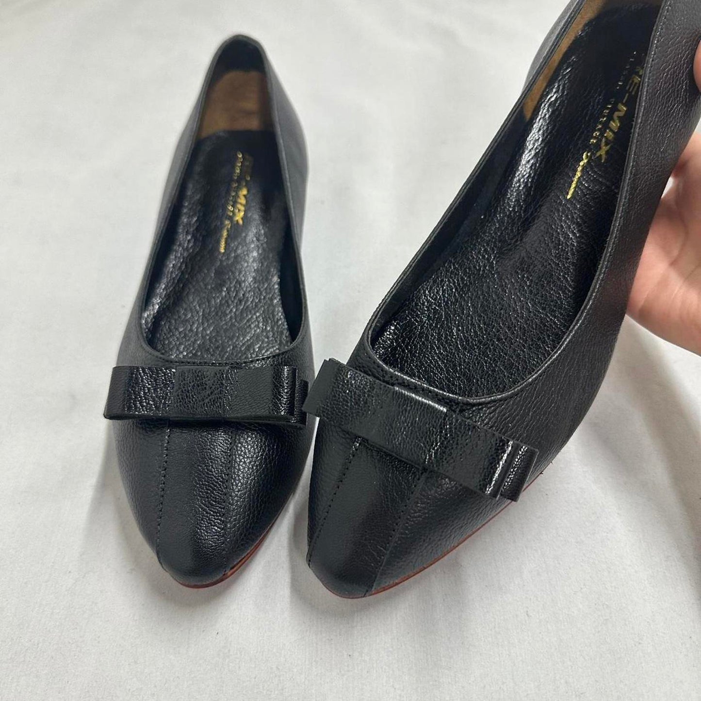 Designer Leather Bow Ballet Flats (9)