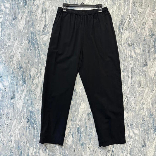Minimalist slim black ankle pants (L)