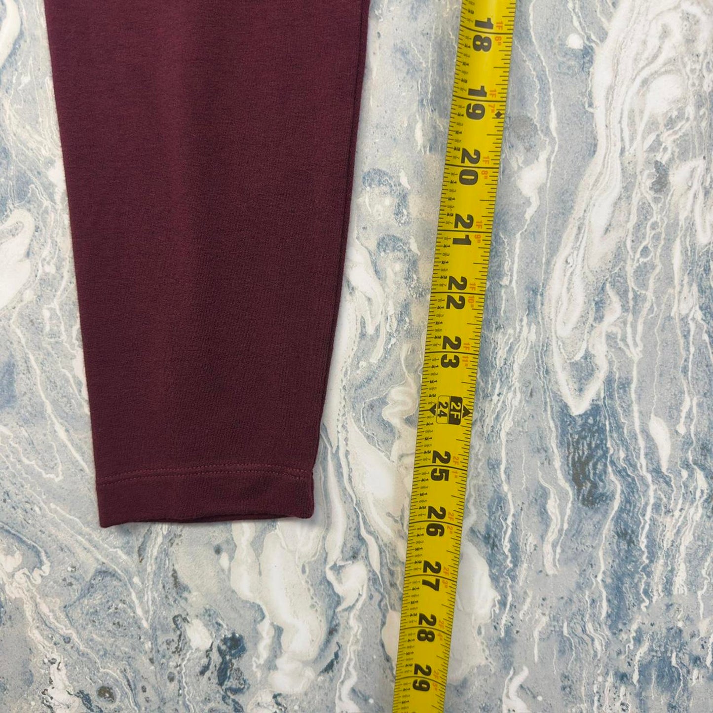 Designer Burgundy High-Waisted Leggings (XL)