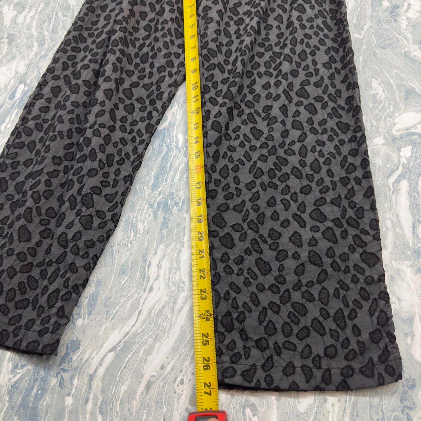 Dark Leopard Patterned Relaxed Pants (L)