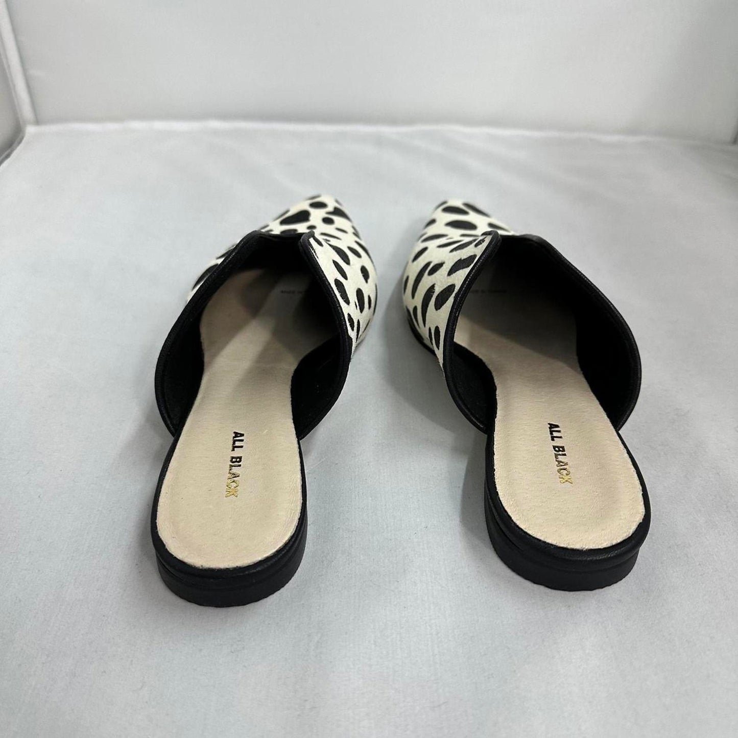 Pointed Toe Dalmatian Print Mules (8)
