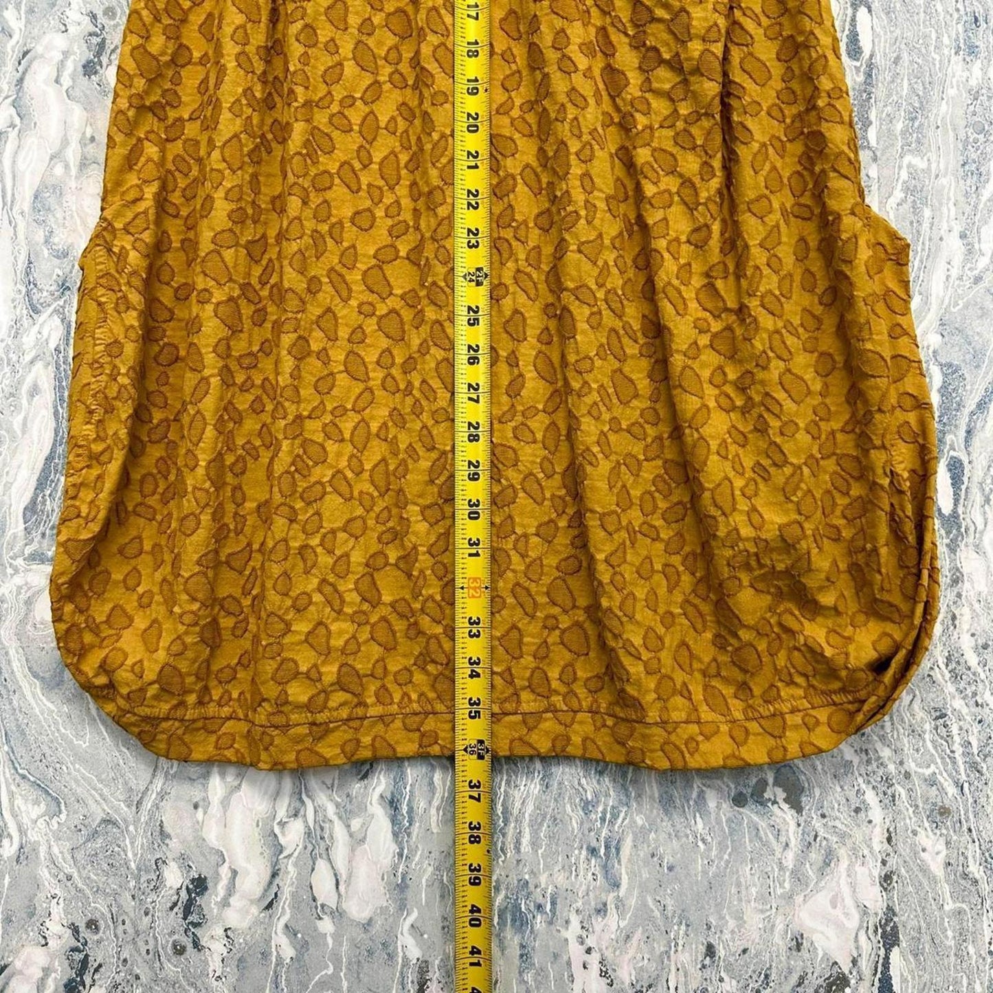 Mustard Leopard Print Midi Skirt (S)