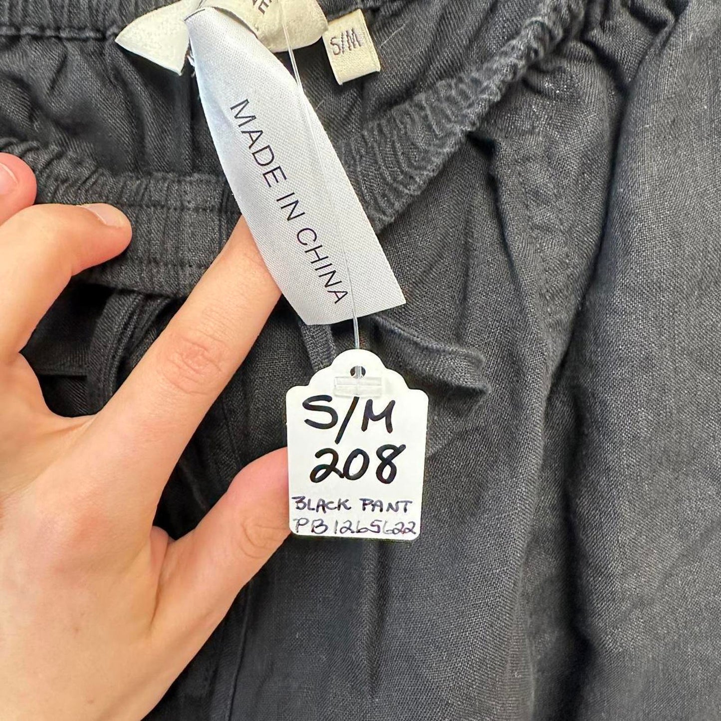 Minimalist black wide leg hobo pants (S/M)