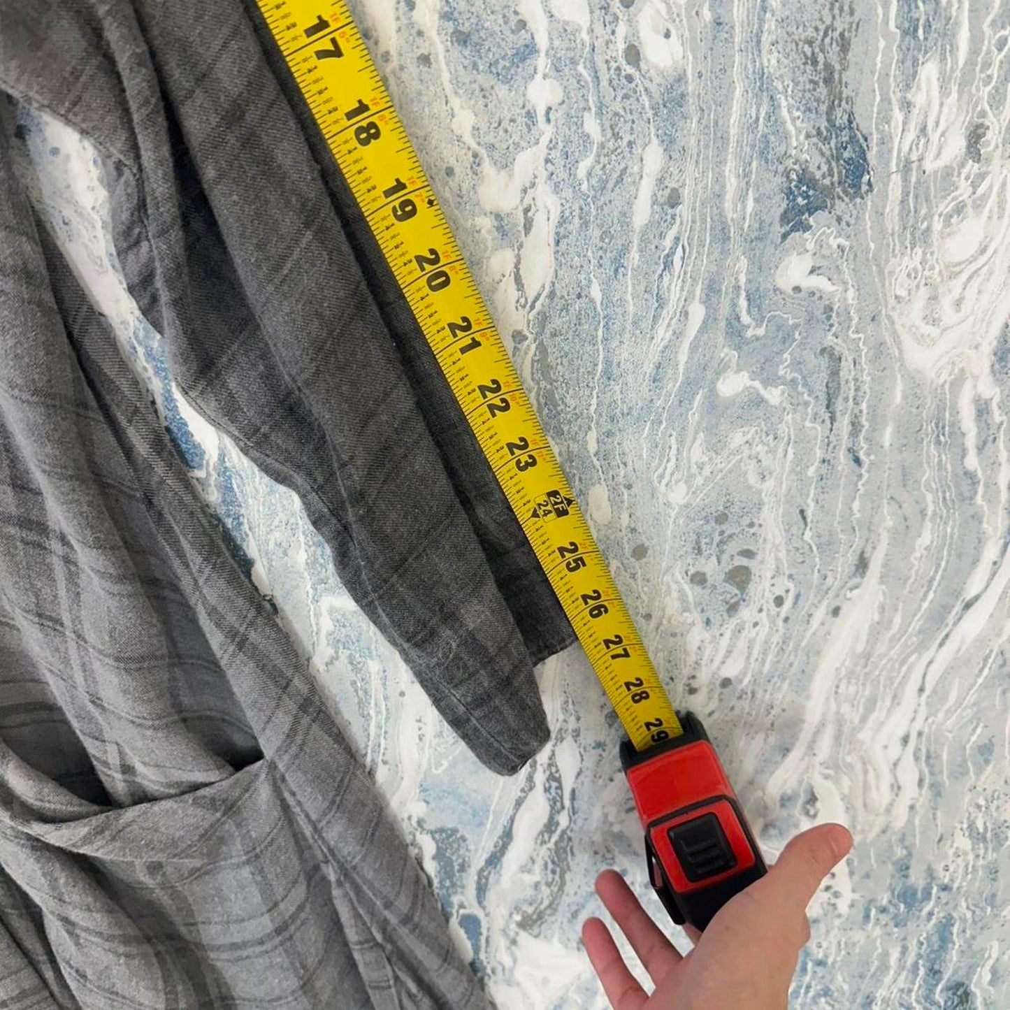 Cynthia Ashby Designer Grey Plaid Shirt Maxidress (L)