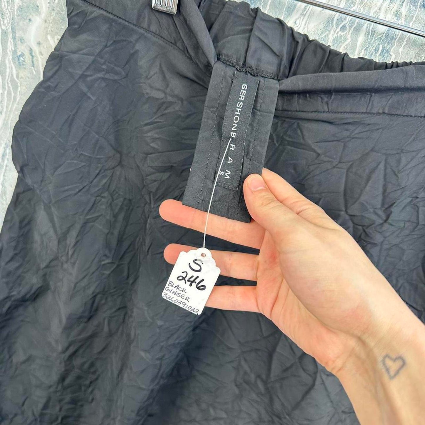 GERSHON BRAM Minimalist Black A-Line Designer Maxiskirt (S)