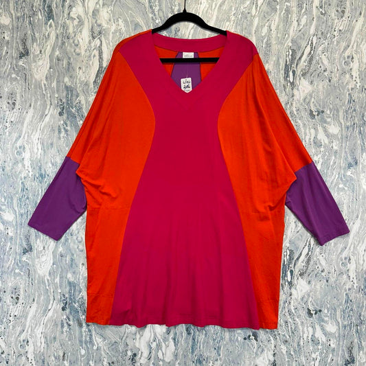 Colorblock V-Neck Oversized Tunic (L/XL)