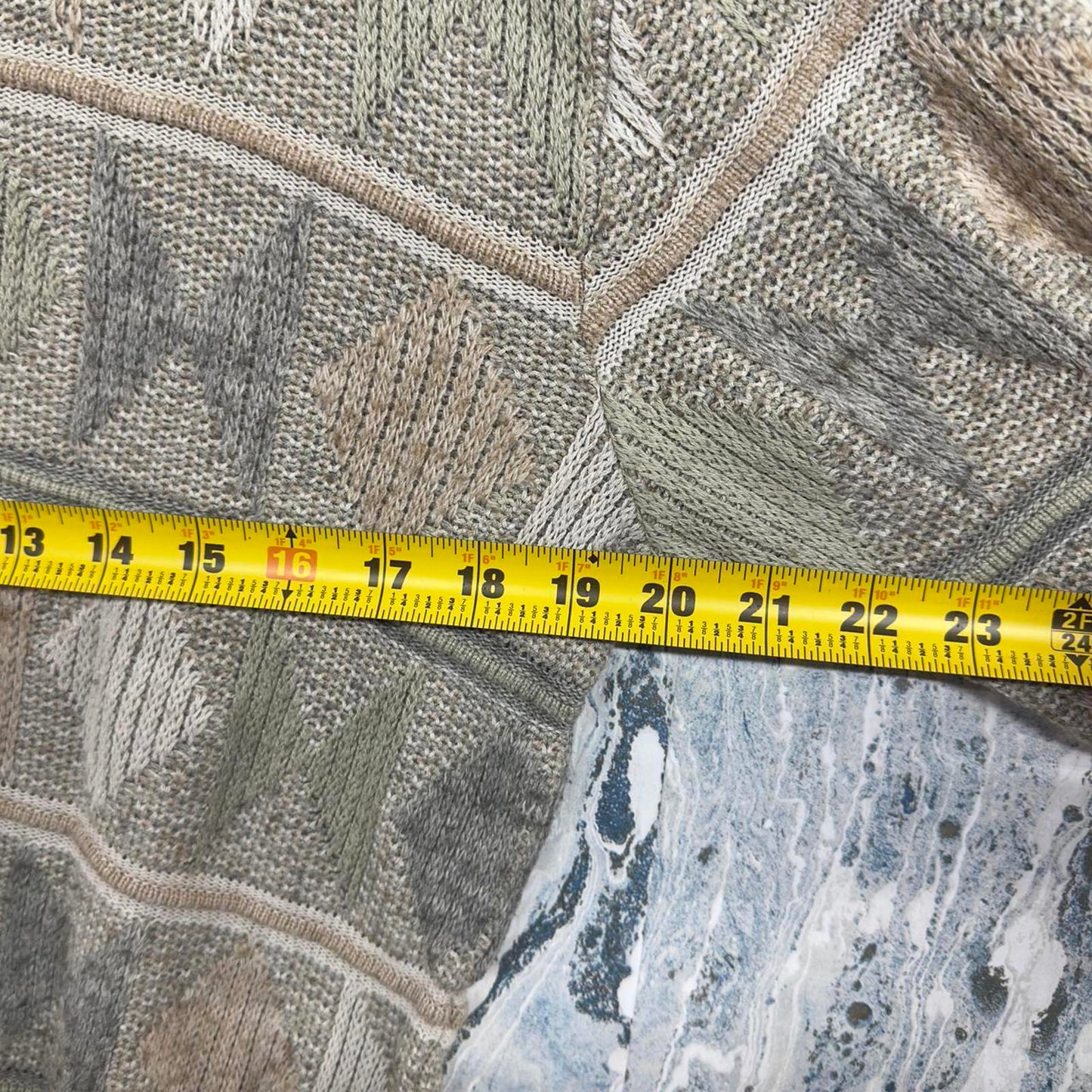 GALILEI Vintage Patterned Earth Tone Academia Sweater (L)