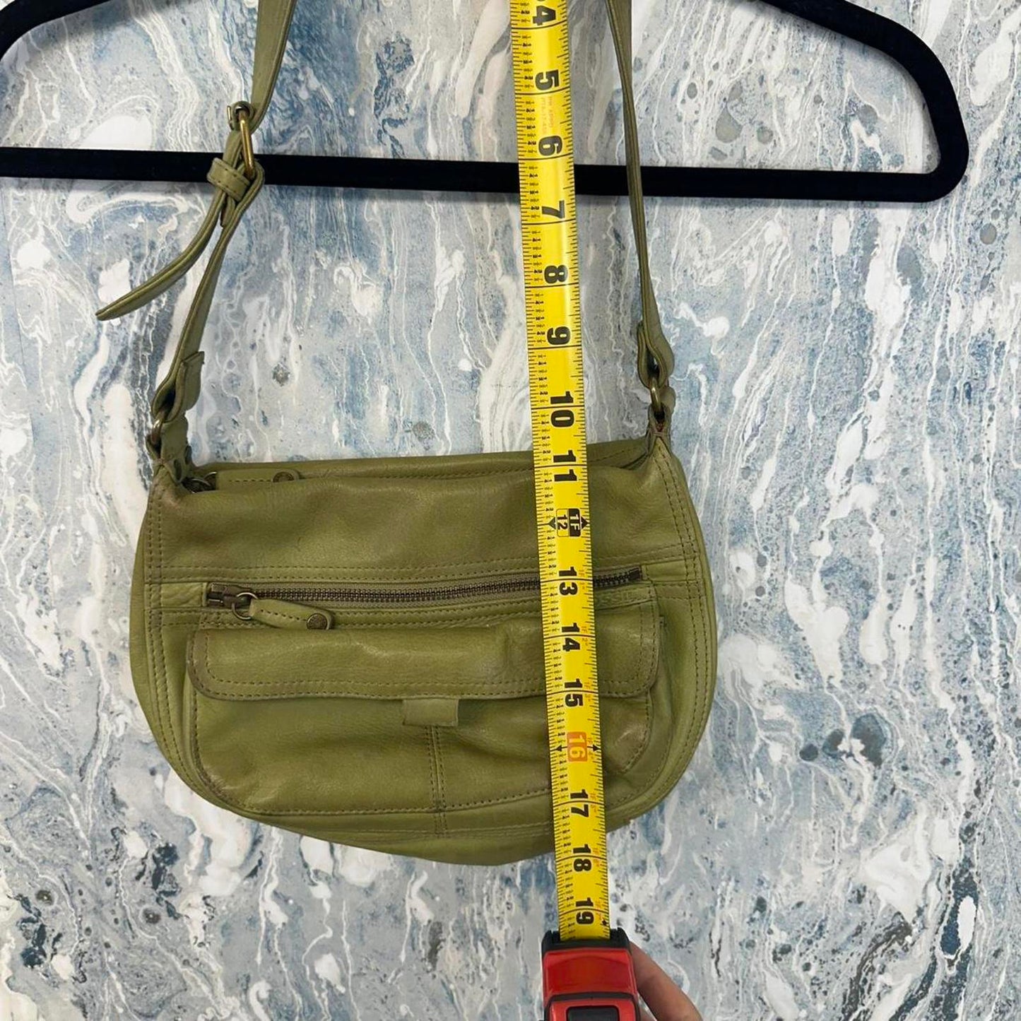 Fossil Leather Olive Green Shoulder Bag