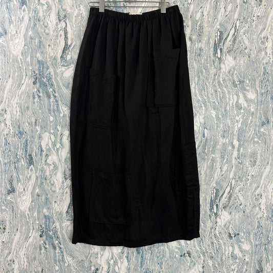 Designer Bodil Boho Black Maxi Skirt (S)