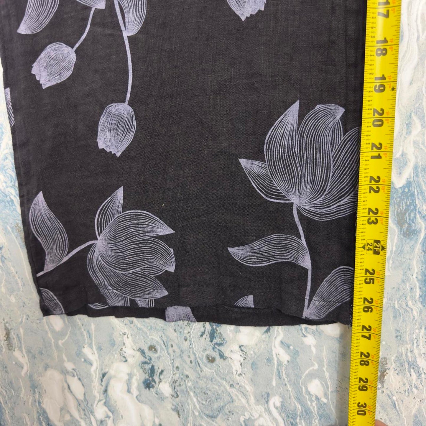 Boho Black Floral Wide-Leg Trousers (S/M)