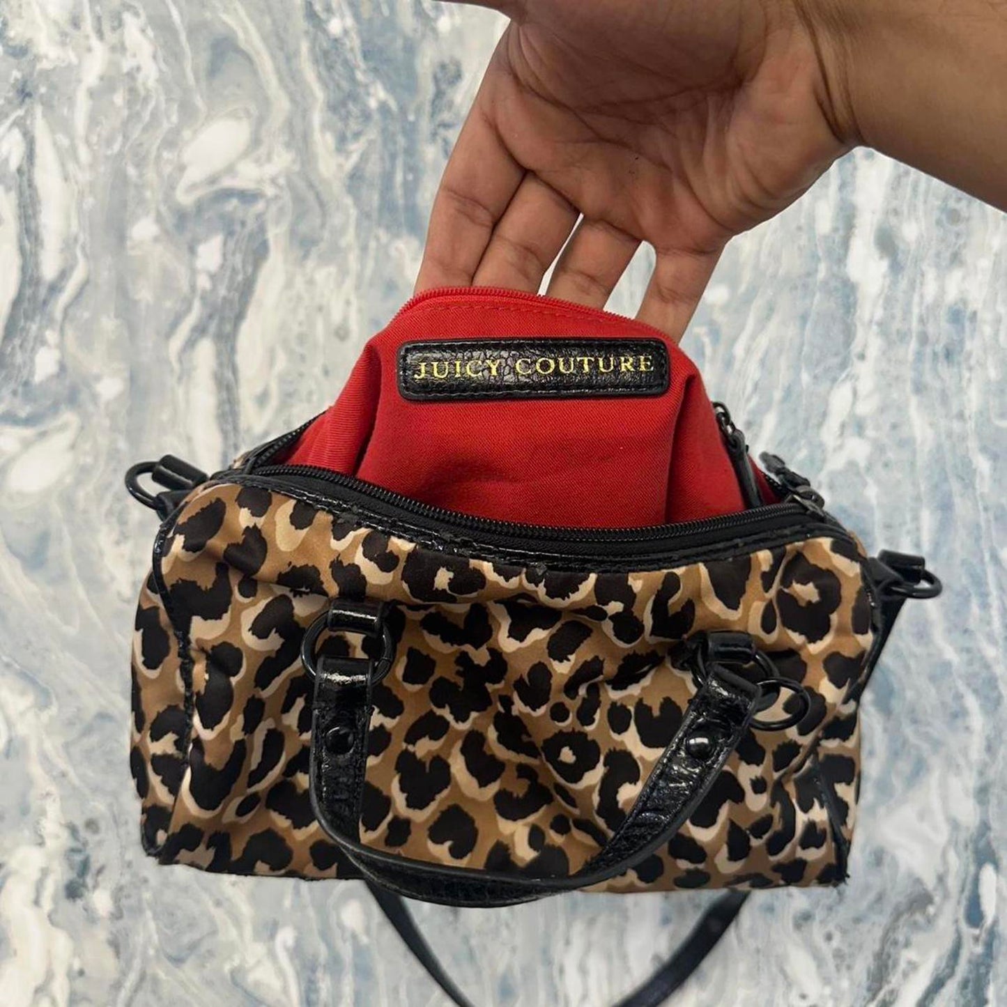Y2K Juicy Couture Leopard Print Shoulder Bag