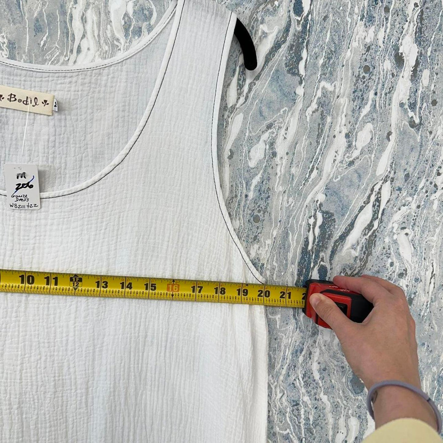 Bodil Boho White Sleeveless Maxi Dress (M)